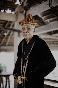 Portrait of the chief of the sahu tribe in west halmahera
