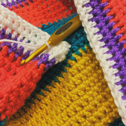 High angle view of multi colored wool