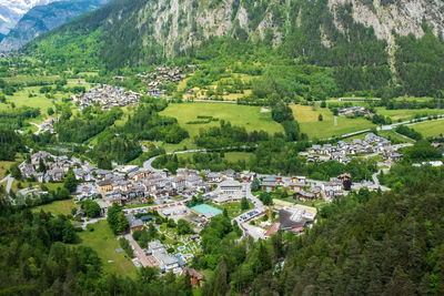 High angle view of townscape