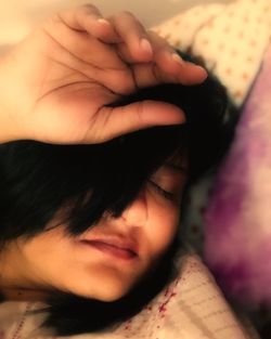 Close-up portrait of a baby sleeping