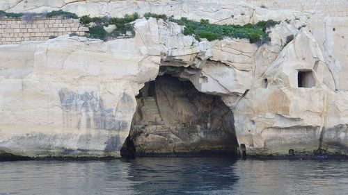 Rock formations in a lake