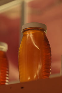 Close-up of bottle in jar