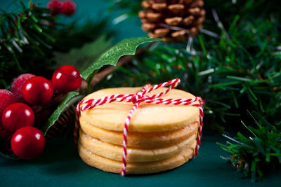 Christmas cookies for gift on the christmas background