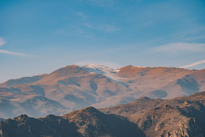 Scenic view of mountain range against sky