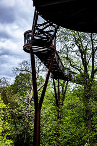 Low angle view of old tower against sky