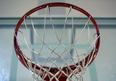 Close-up of basketball hoop