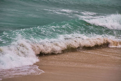 Waves rushing towards shore