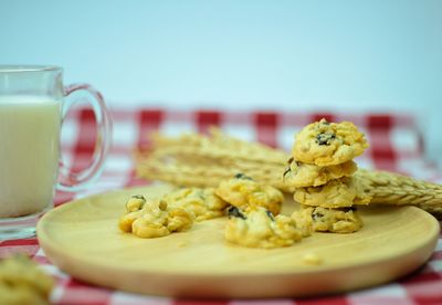 Close-up of breakfast on table