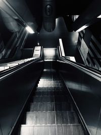 Low angle view of escalator