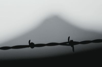 Close-up of barbed wire fence