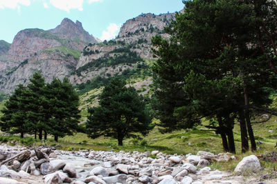 Scenic view of rocky mountains