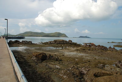 Scenic view of beach against sky