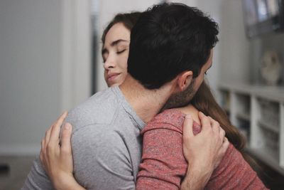 Young couple kissing