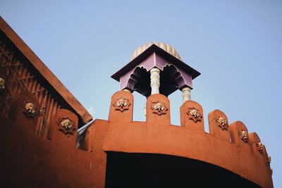 Low angle view of building against clear sky