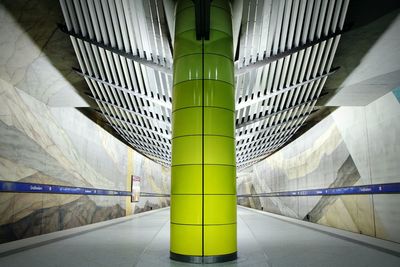 Illuminated modern underground walkway