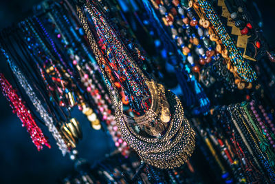 Full frame shot of multi colored jewelry for sale