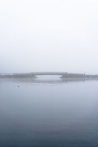 Scenic view of calm sea against clear sky