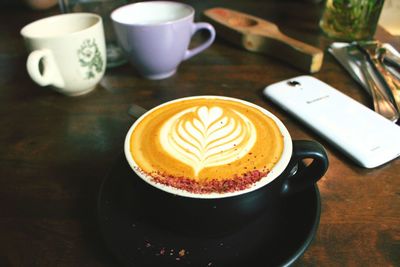 Close-up of coffee on table