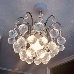 Low angle view of chandelier