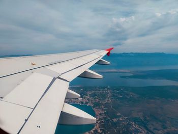 View of airplane flying in sky