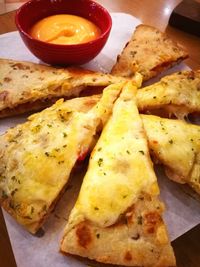 Close-up of bread in plate