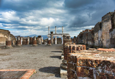 Pompeii ancient archaeological excavations without tourists because of the crown virus covid-19