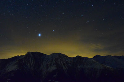 Dramatic sky over mountain range