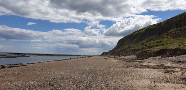 Scenic view of beach against sky