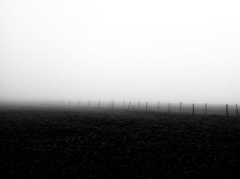 View of landscape in foggy weather