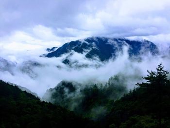 Low angle view of mountains against sky