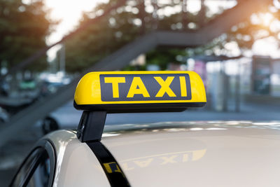 Close-up of road sign