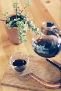 Close-up of coffee on table