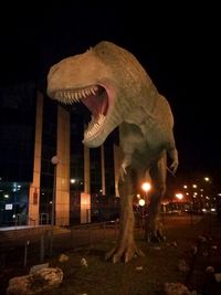 View of statue against sky at night