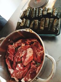 Close-up of meat in plate