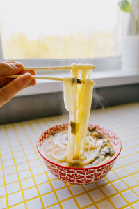 Close-up of food on table