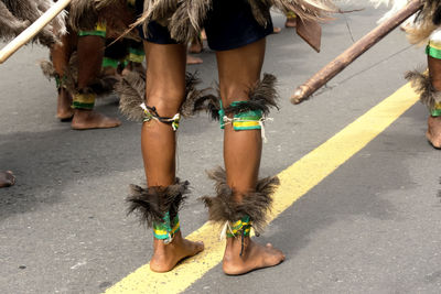 Indigenous people are seen during the bahia independence parade 