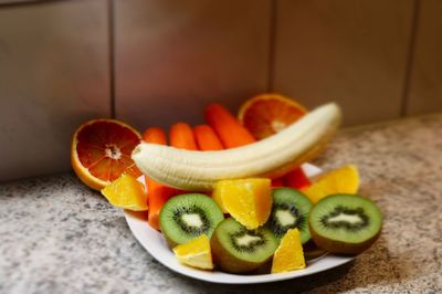 Close-up of fruits on table