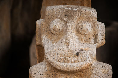 Close-up of carving on wall