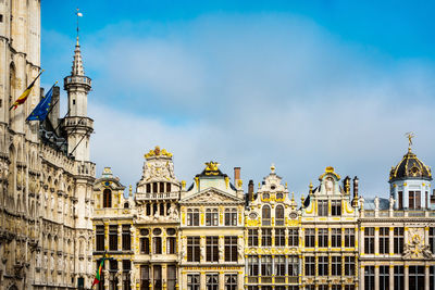 View of built structures against blue sky