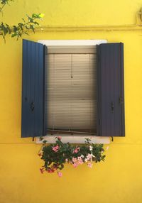 Closed door of building