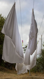 Laundry hanging on the line to dry