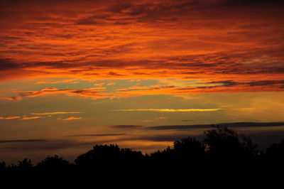 Scenic view of dramatic sky at sunset