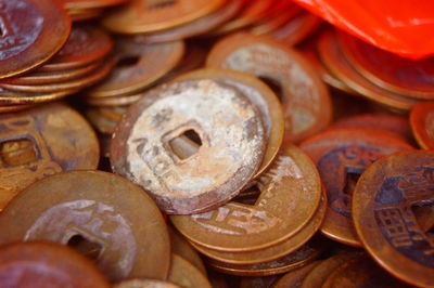 Full frame shot of coins