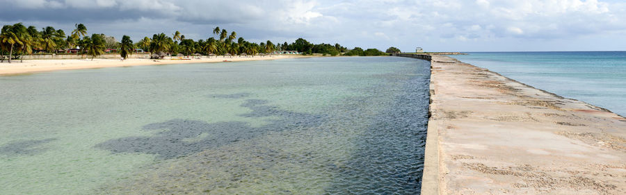 Panoramic view of beach against sky