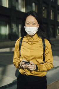 Portrait of woman with face mask