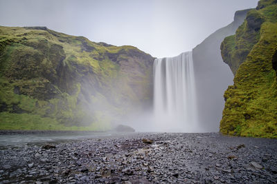 Scenic view of waterfall