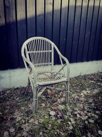 Empty chair on field