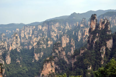 Scenic view of mountains against clear sky