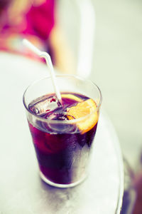 Glass of iced tea with lemon