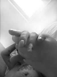 Close-up of baby hand